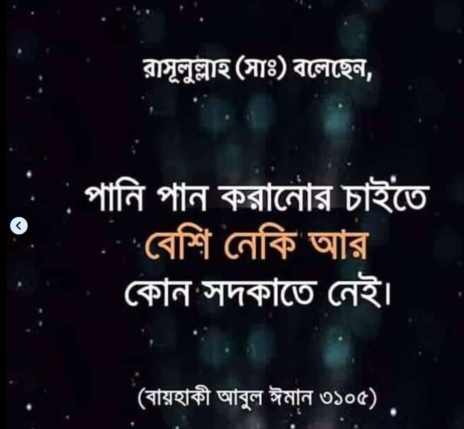 হজ বা ওমরাহের সফরে সাথীদের কে পানি পানে সহায়তা করার ফজিলত