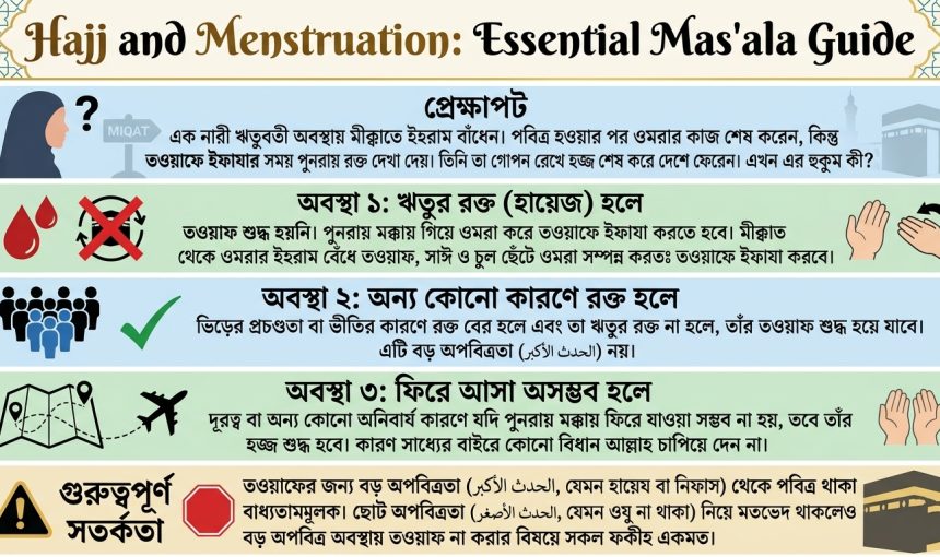 ঋতুবতী অবস্থায় হজ্জের মাসআলা