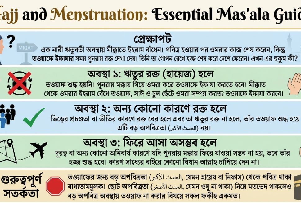 ঋতুবতী অবস্থায় হজ্জের মাসআলা