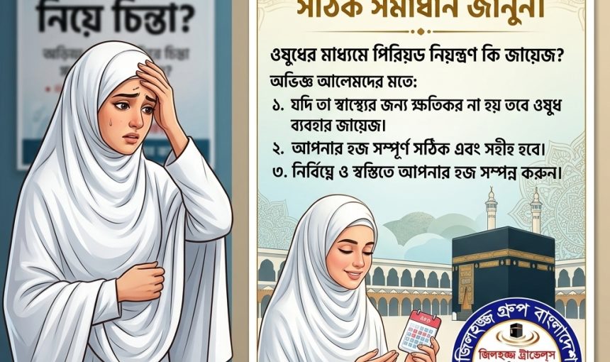 ওষুধ খেয়ে পিরিয়ড বন্ধ রেখে হজ বা ওমরাহ পালন শরয়ি বিধান ও পরামর্শ