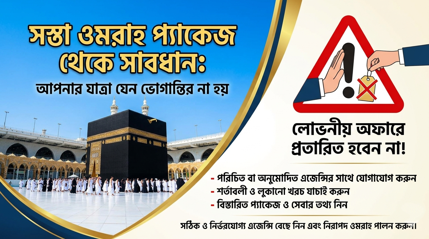 অল্প টাকায় ওমরাহ অফার? বুকিং করার আগে যে ৫টি বিষয় যাচাই করবেন