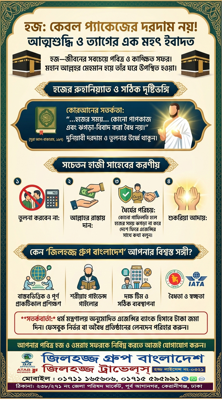 হজ প্যাকেজ তুলনা নয়, নিরাপদ হজ সফরের গাইড | জিলহজ্জ গ্রুপ বাংলাদেশ